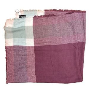 NWT Simply Southern Soft Lily Plum, White, Mint Tartan Knit Throw Blanket‎